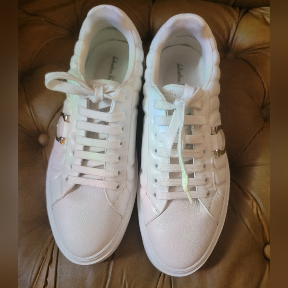 Gancini-plaque low-top sneakers